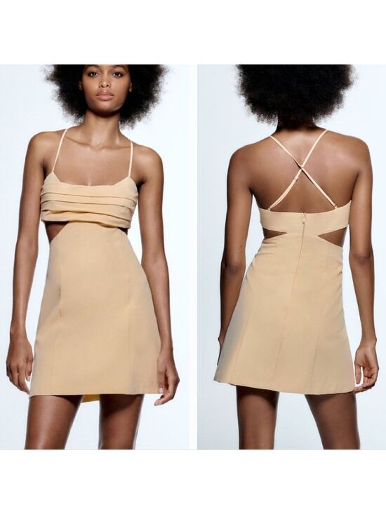 Zara Dresses & Skirts - NWT Zara Cut Out Linen Blend Dress